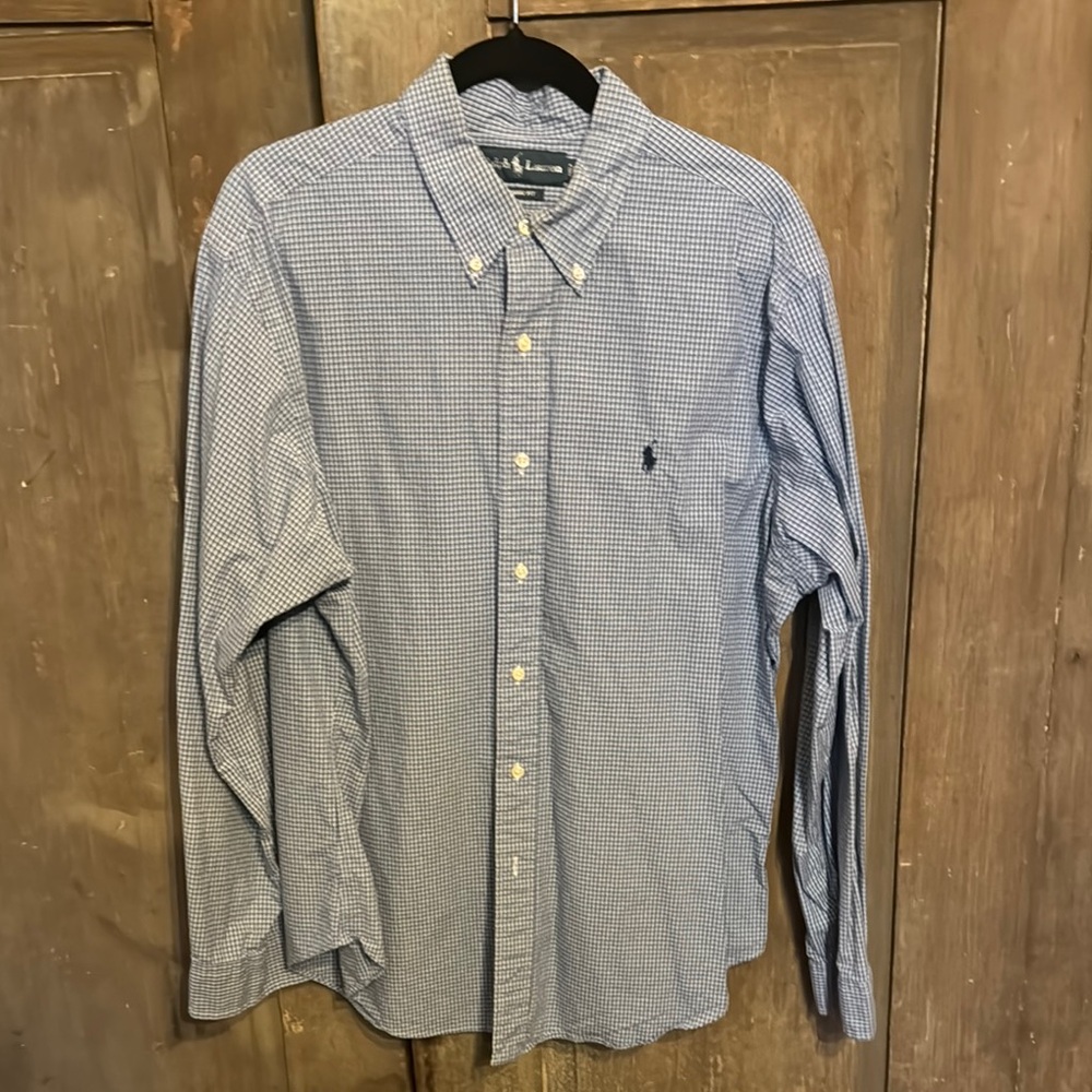 Polo by Ralph Lauren Men's Blue Checkered Shirt